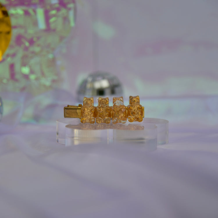Gold Gummy Bear Hair Clips