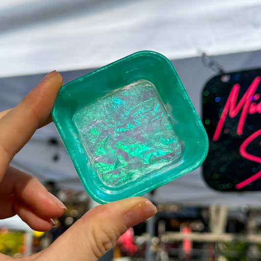Iridescent Teal Trinket Dish