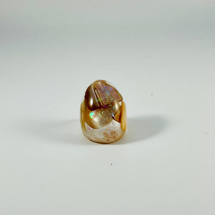 Abalone & Opal Chunky Oval Ring - Midnight Studio Rings