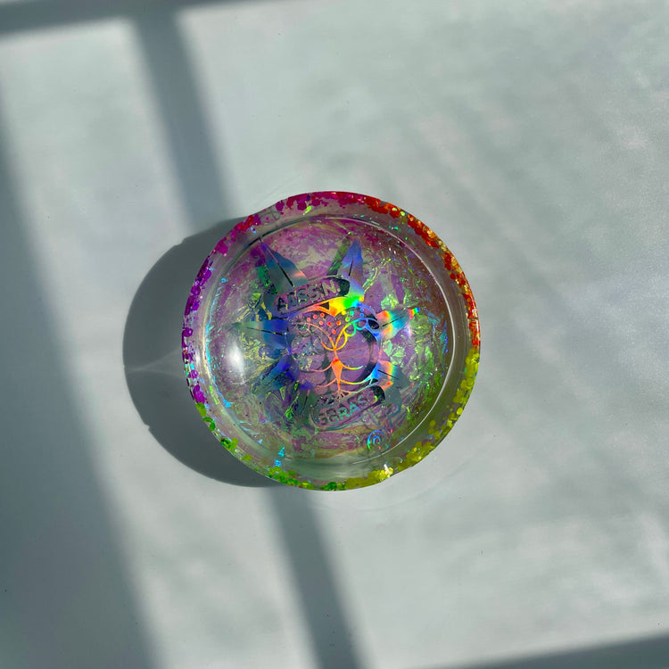 Ass N' Grass Iridescent Holographic Ashtray Ashtrays Midnight Studio