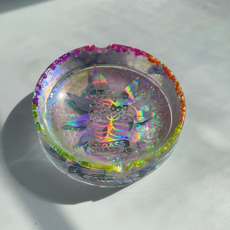Ass N' Grass Iridescent Holographic Ashtray Ashtrays Midnight Studio