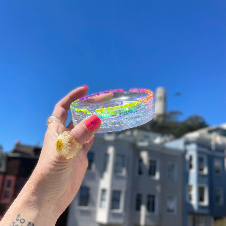 Ass N' Grass Iridescent Holographic Ashtray Ashtrays Midnight Studio