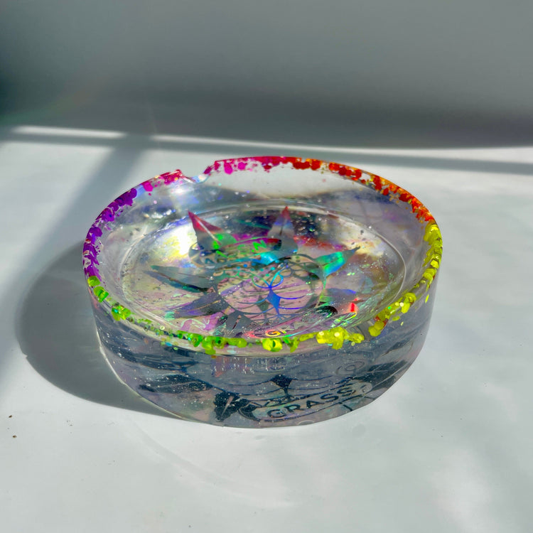Ass N' Grass Iridescent Holographic Ashtray Ashtrays Midnight Studio