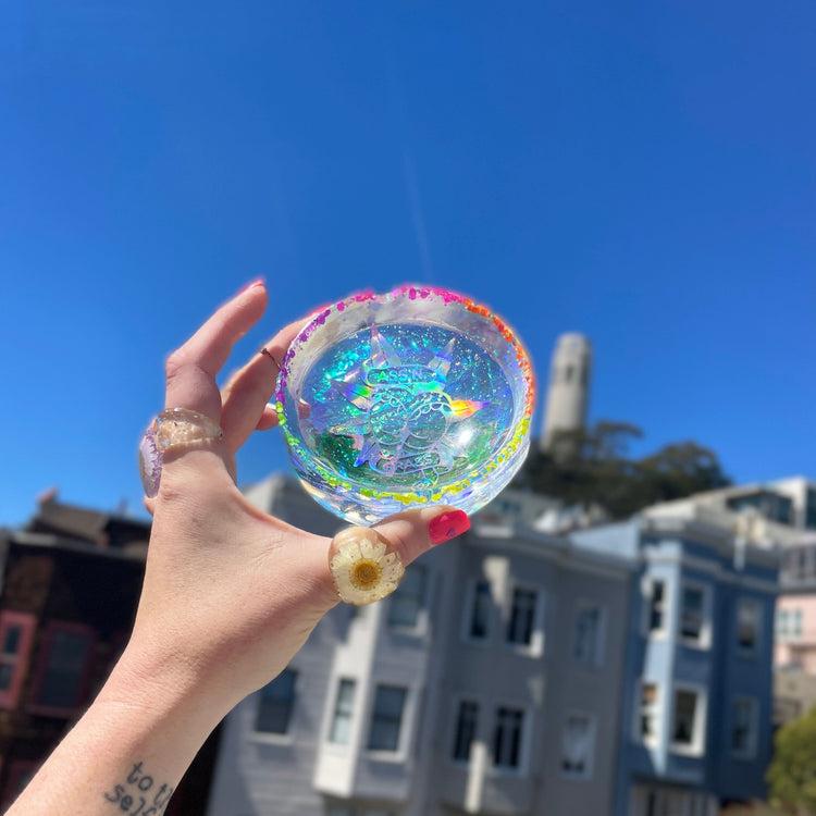 Ass N' Grass Iridescent Holographic Ashtray Ashtrays Midnight Studio