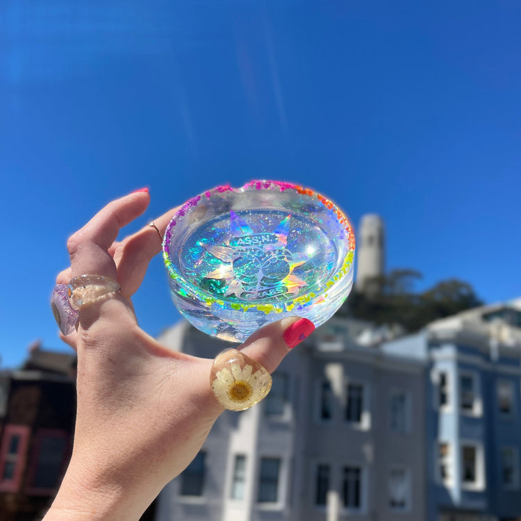 Ass N' Grass Iridescent Holographic Ashtray Ashtrays Midnight Studio