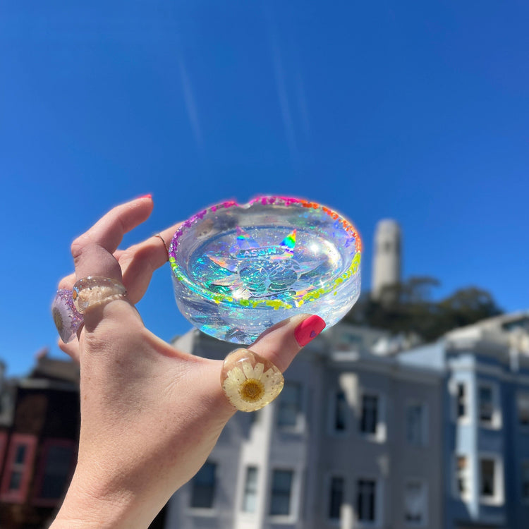 Ass N' Grass Iridescent Holographic Ashtray Ashtrays Midnight Studio