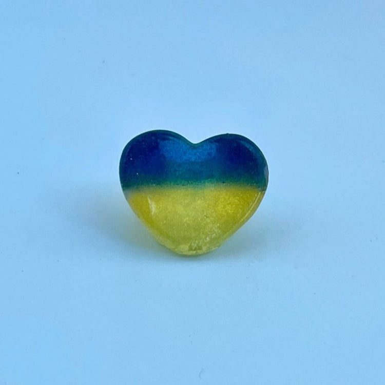CHUNKY HEART SOLIDARITY RINGS (5 STYLES) - Midnight Studio Ukraine Flag Style 2 / 7 Rings