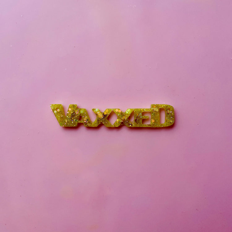 "Classy" VAXXED Necklace *Retiring Style* LAST CHANCE - Midnight Studio Holo Yellow / Silver Necklaces