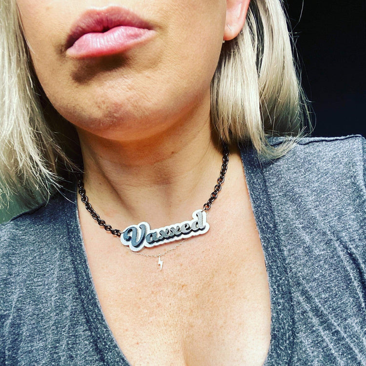 CUSTOM "Disco" VAXXED Necklace - Midnight Studio Necklace