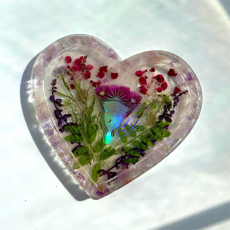 Divine Feminine Floral Heart Tray Tray Midnight Studio
