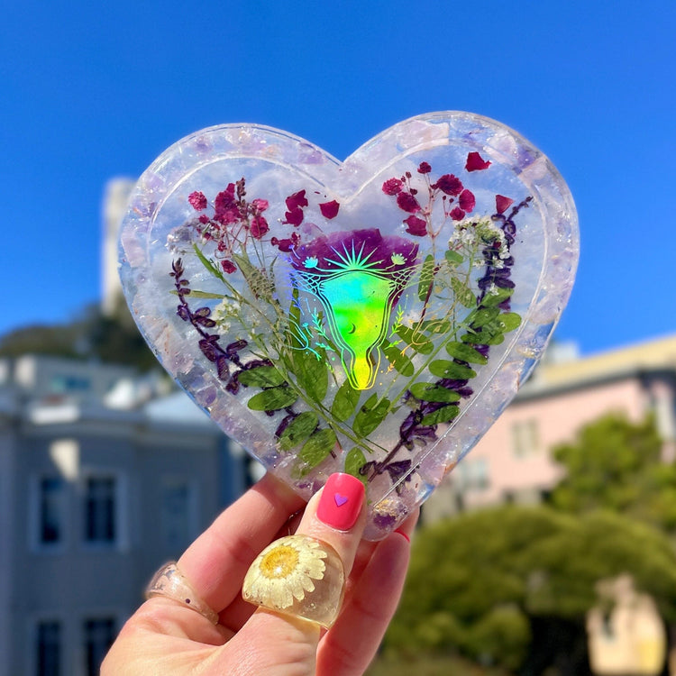 Divine Feminine Floral Heart Tray Tray Midnight Studio