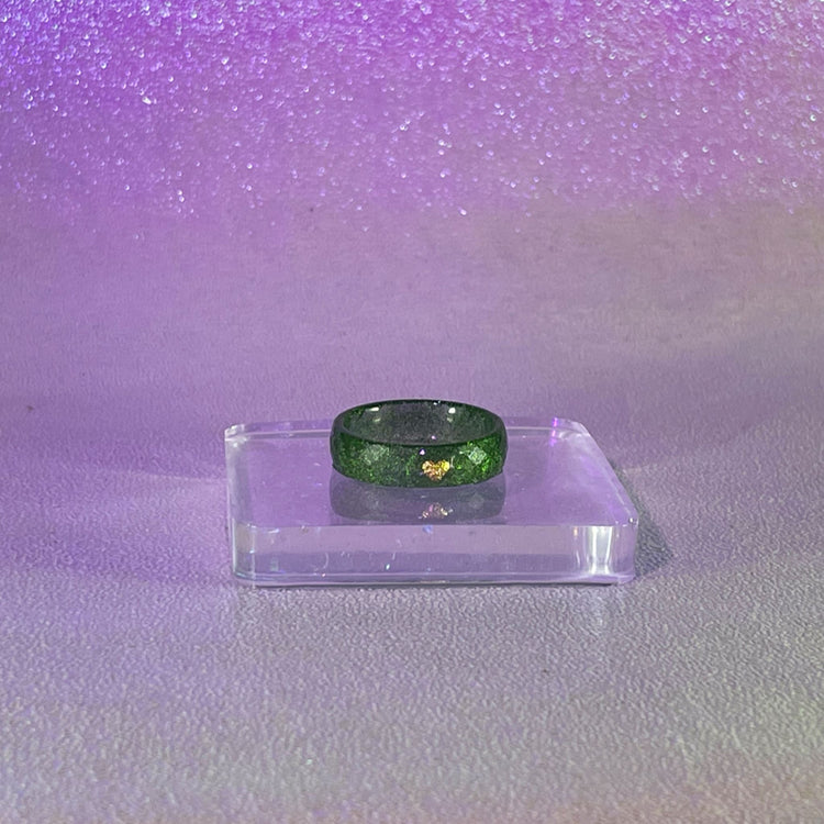 Faceted Ring Bands - Midnight Studio Forrest Green / 6 Rings