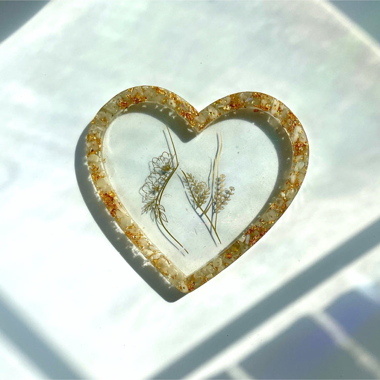 Floral Goddess Crystal Heart Tray Tray Midnight Studio