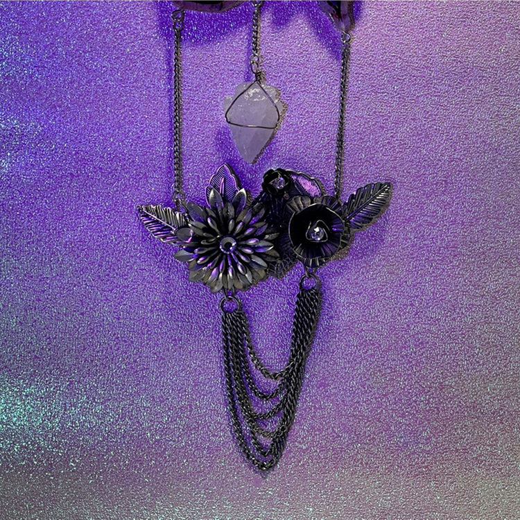 Floral Skull Hanging - Midnight Studio Suncatchers