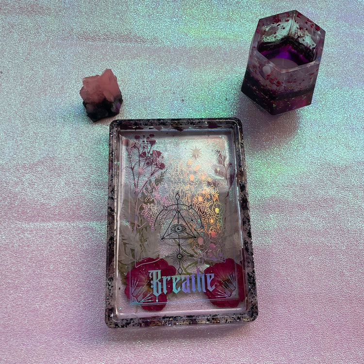 Floral Tarot Tray Altar Set - Midnight Studio Decorative Trays