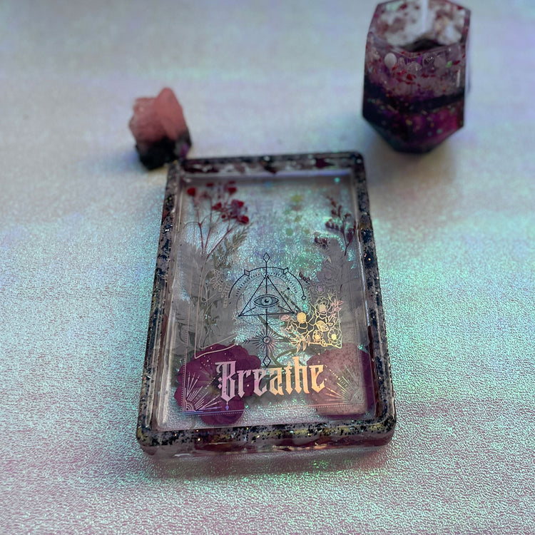Floral Tarot Tray Altar Set - Midnight Studio Decorative Trays