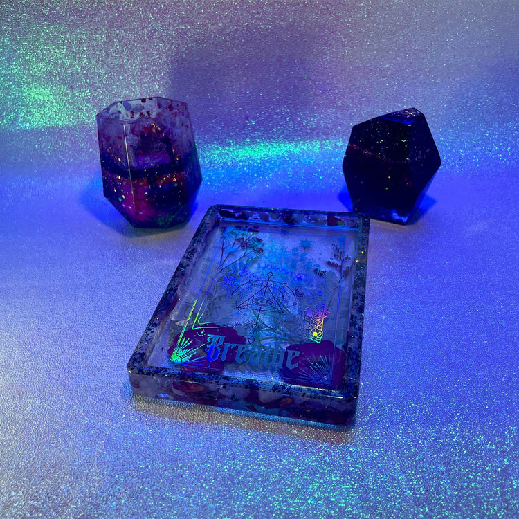 Floral Tarot Tray Altar Set - Midnight Studio Decorative Trays