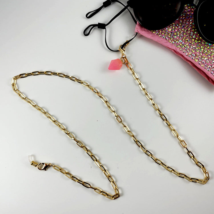 Glow-In-The-Dark Diamond Charm Convertible Mask/Glasses Chain - Midnight Studio Mask Chain