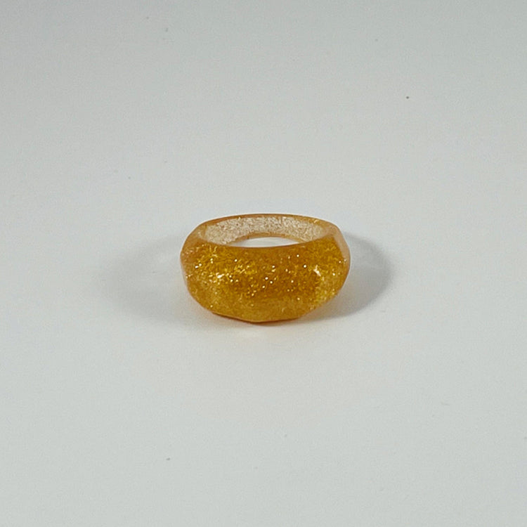 Gold Faceted Resin Ring - Midnight Studio Rings