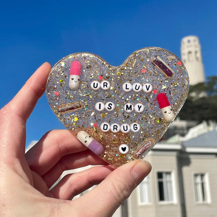 Heart Mirror / Window / Shower Art - Midnight Studio Decor