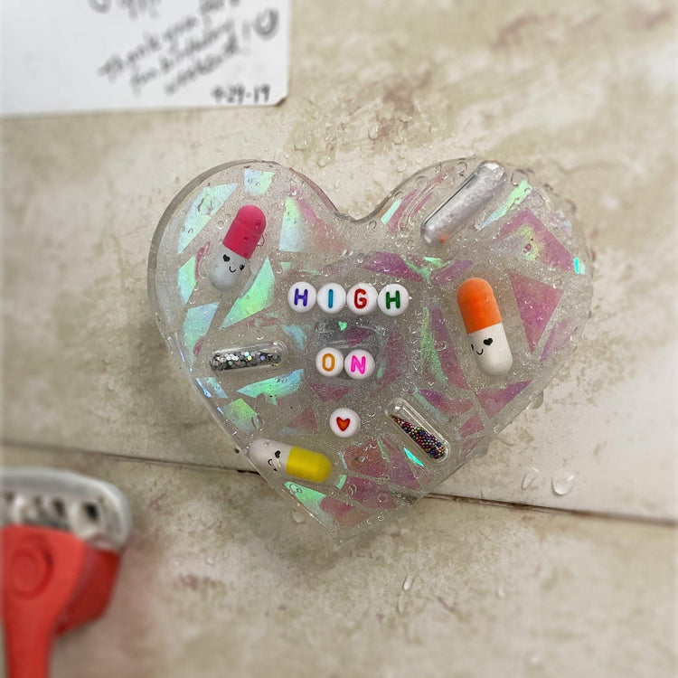 Heart Mirror / Window / Shower Art - Midnight Studio Decor
