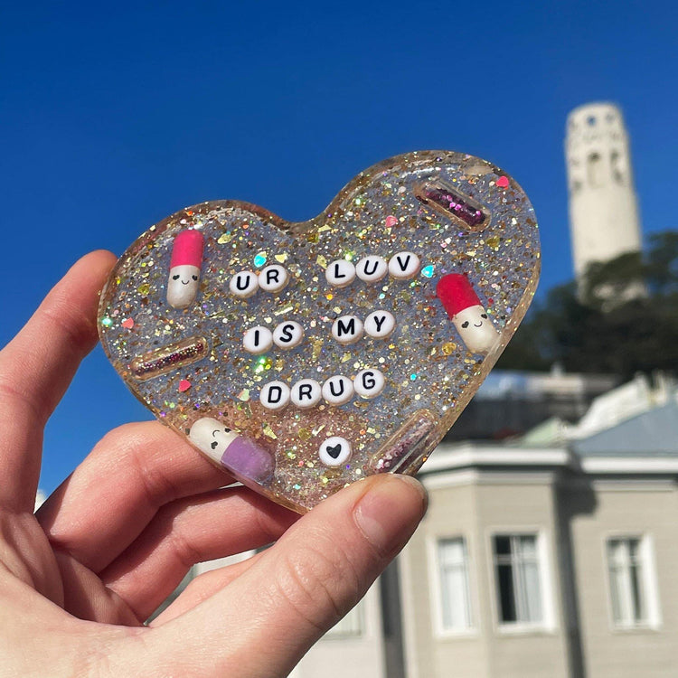 Heart Mirror / Window / Shower Art - Midnight Studio Decor