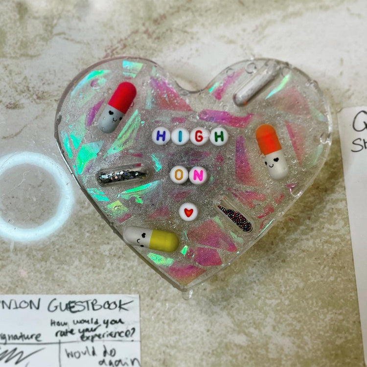 Heart Mirror / Window / Shower Art - Midnight Studio Decor