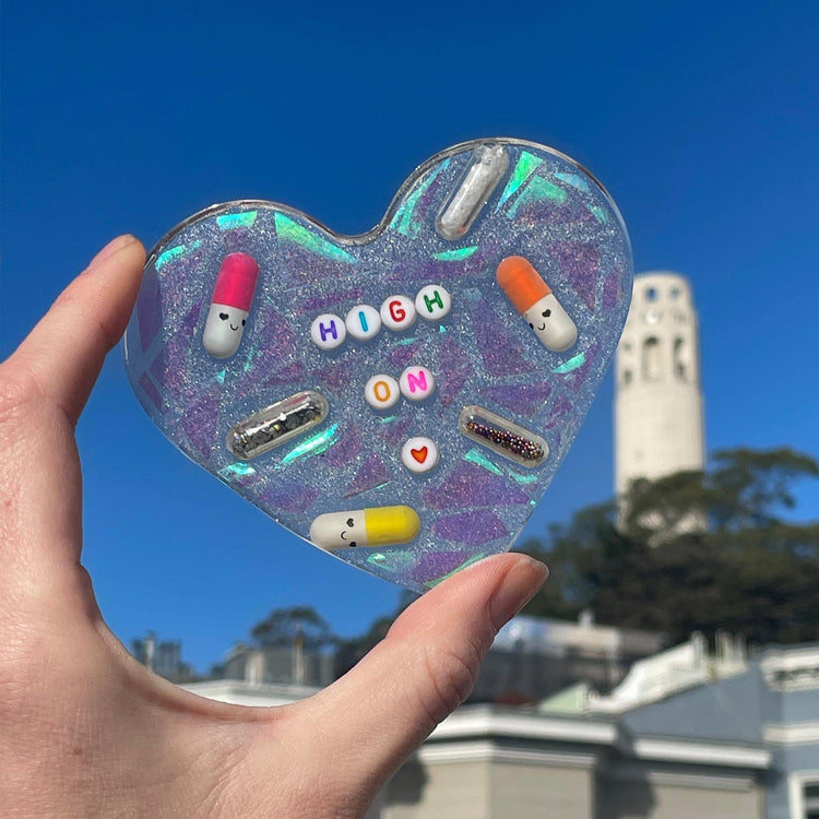 Heart Mirror / Window / Shower Art - Midnight Studio Decor