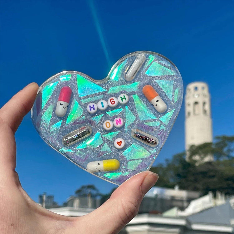 Heart Mirror / Window / Shower Art - Midnight Studio High On Love Decor