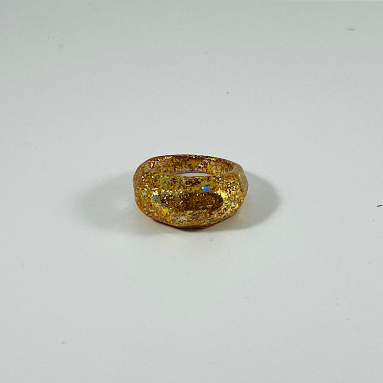 Holo Gold Faceted Resin Ring - Midnight Studio Rings
