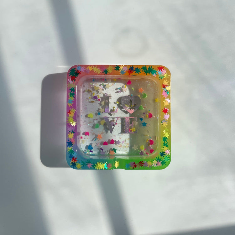 LOVE Weed Holographic Ashtray (Glow in the Dark) Ashtrays Midnight Studio