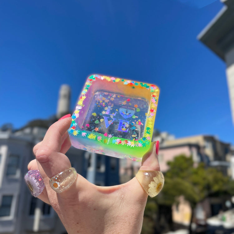 LOVE Weed Holographic Ashtray (Glow in the Dark) Ashtrays Midnight Studio