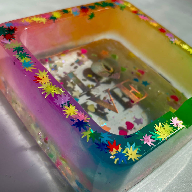 LOVE Weed Holographic Ashtray (Glow in the Dark) Ashtrays Midnight Studio