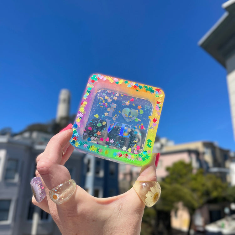 LOVE Weed Holographic Ashtray (Glow in the Dark) Ashtrays Midnight Studio