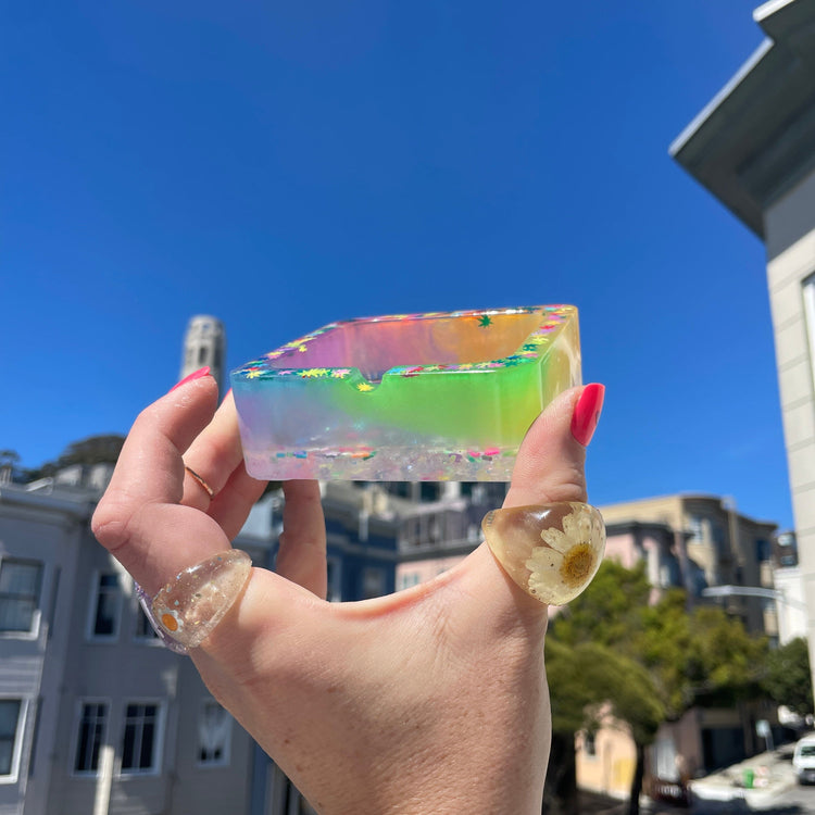 LOVE Weed Holographic Ashtray (Glow in the Dark) Ashtrays Midnight Studio