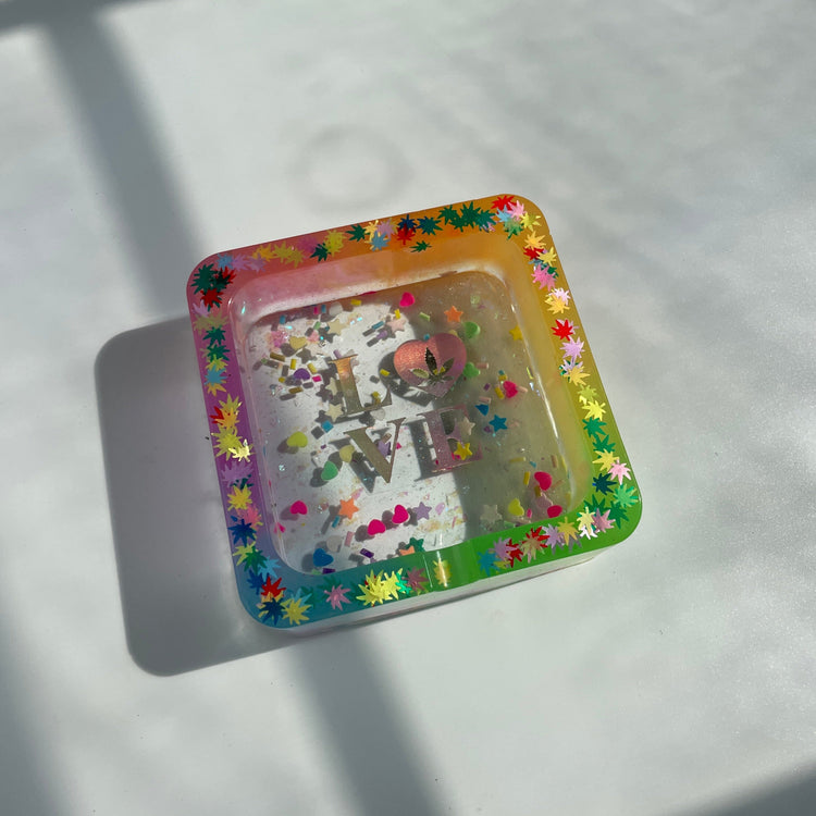 LOVE Weed Holographic Ashtray (Glow in the Dark) Ashtrays Midnight Studio