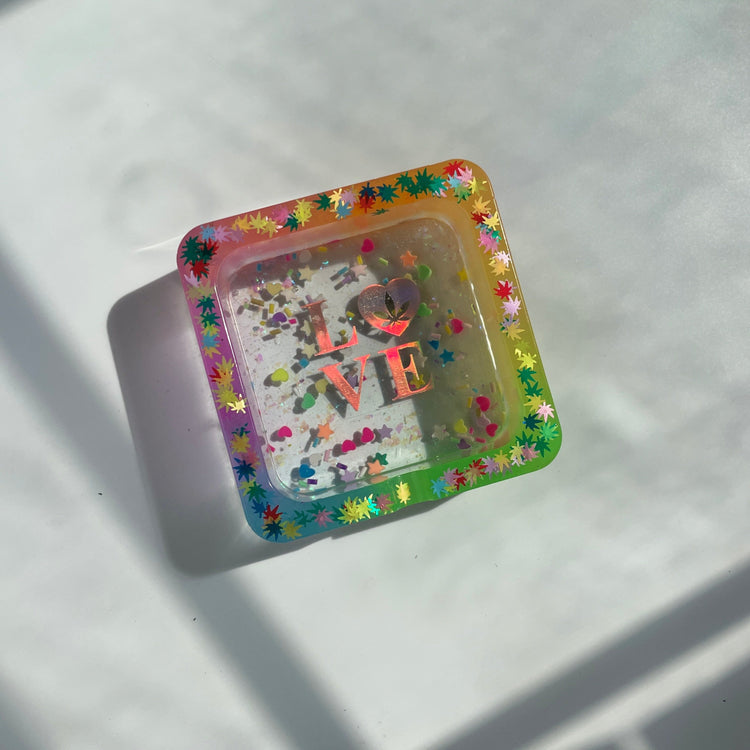 LOVE Weed Holographic Ashtray (Glow in the Dark) Ashtrays Midnight Studio