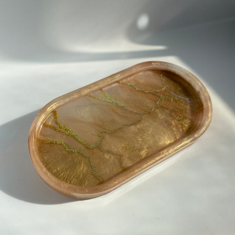 Marble Trays Tray Midnight Studio Peach Marble