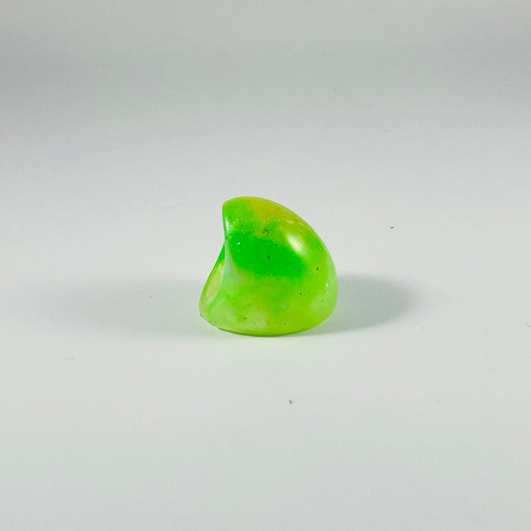 Neon Lemon Lime Chunky Oval Ring - Midnight Studio Rings
