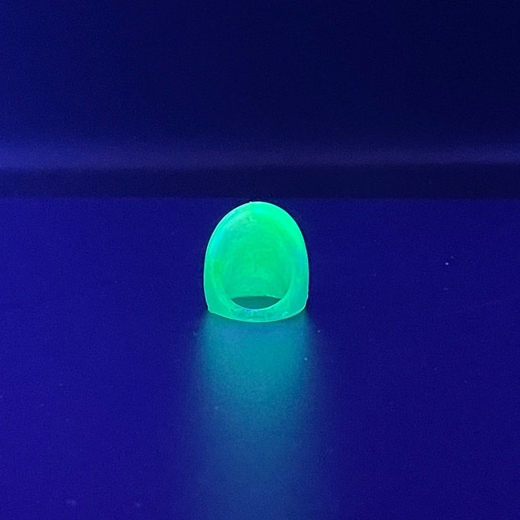 Neon Lemon Lime Chunky Oval Ring - Midnight Studio Rings