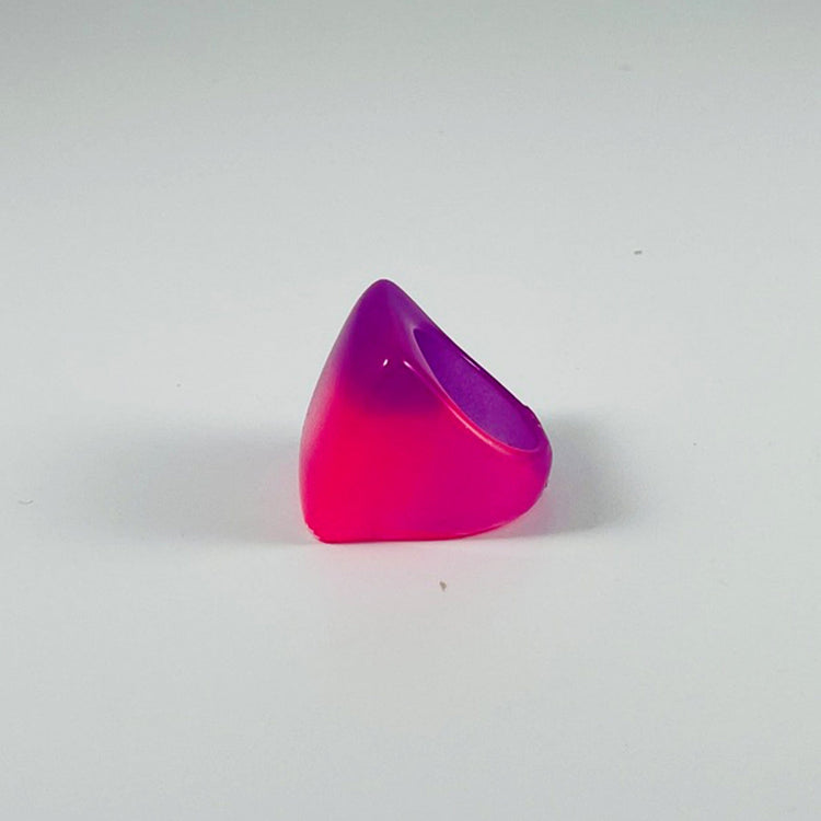 Pink & Purple *Glow in the Dark* Chunky Square Ring - Midnight Studio Rings