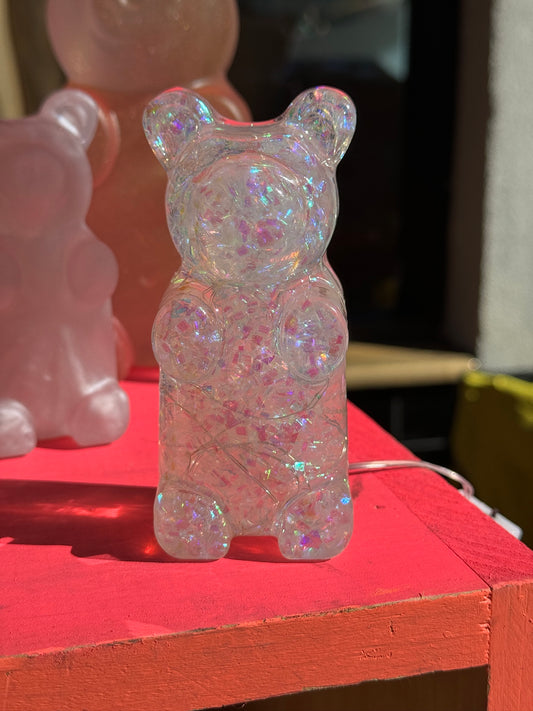 Iridescent Sparkle Glow in the Dark Gummy Bear Lamp