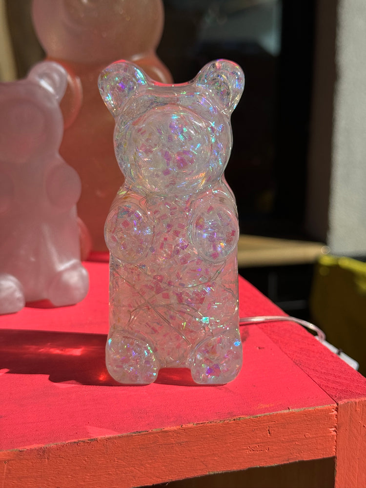 Iridescent Sparkle Glow in the Dark Gummy Bear Lamp