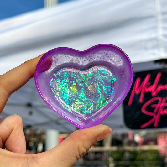 Purple Holographic Heart Dish
