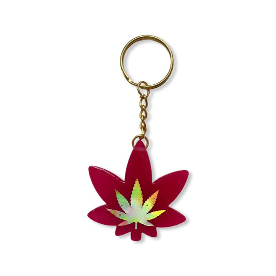 420 Keychains - Midnight Studio Magenta to Yellow (Color changing) with Holographic Foil Keychains