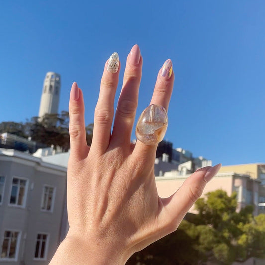 Abalone & Opal Chunky Oval Ring - Midnight Studio Rings