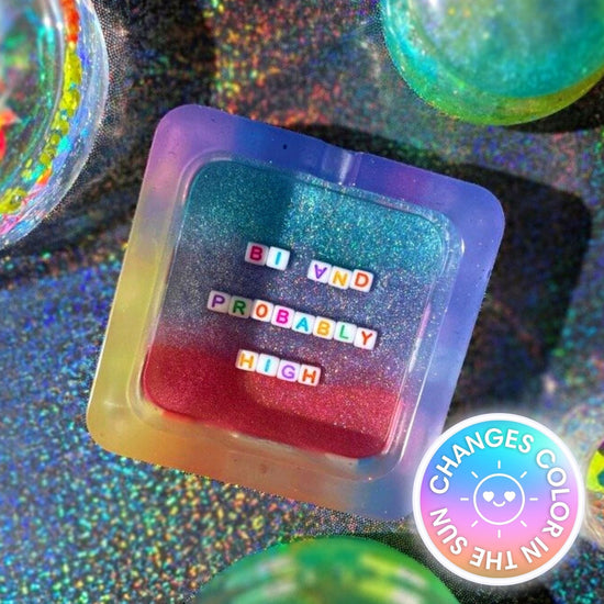 Bi And Probably High Ashtray (UV Color Changing) - Midnight Studio Ashtrays