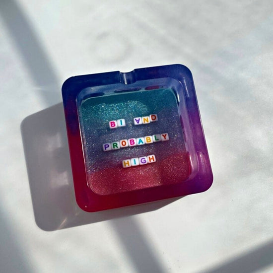 Bi And Probably High Ashtray (UV Color Changing) - Midnight Studio Ashtrays