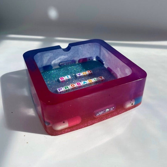 Bi And Probably High Ashtray (UV Color Changing) - Midnight Studio Ashtrays