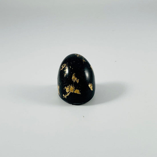 Black & Gold Chunky Oval Ring - Midnight Studio Rings